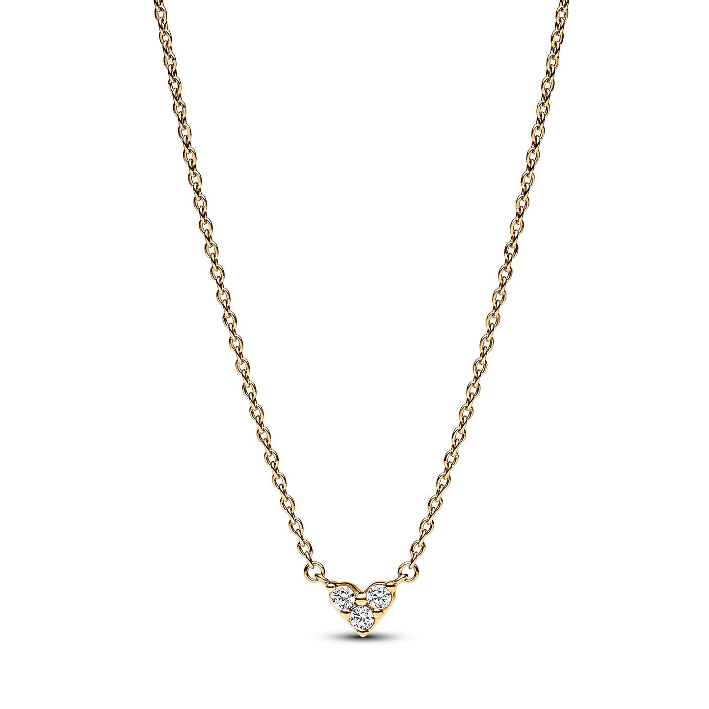 Triple Stone Heart Collier Necklace Premium Fashion Jewelry Gift Collection