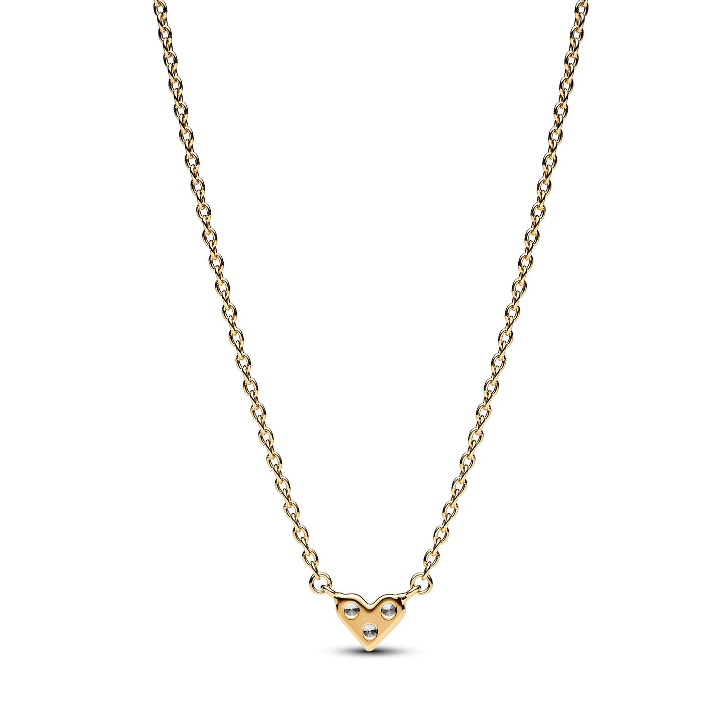 Triple Stone Heart Collier Necklace Premium Fashion Jewelry Gift Collection