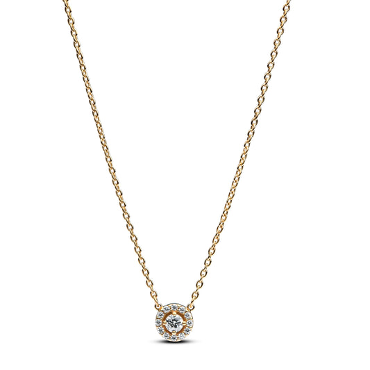 Round Pavé Halo Pendant Necklace Premium Fashion Jewelry Gift Collection