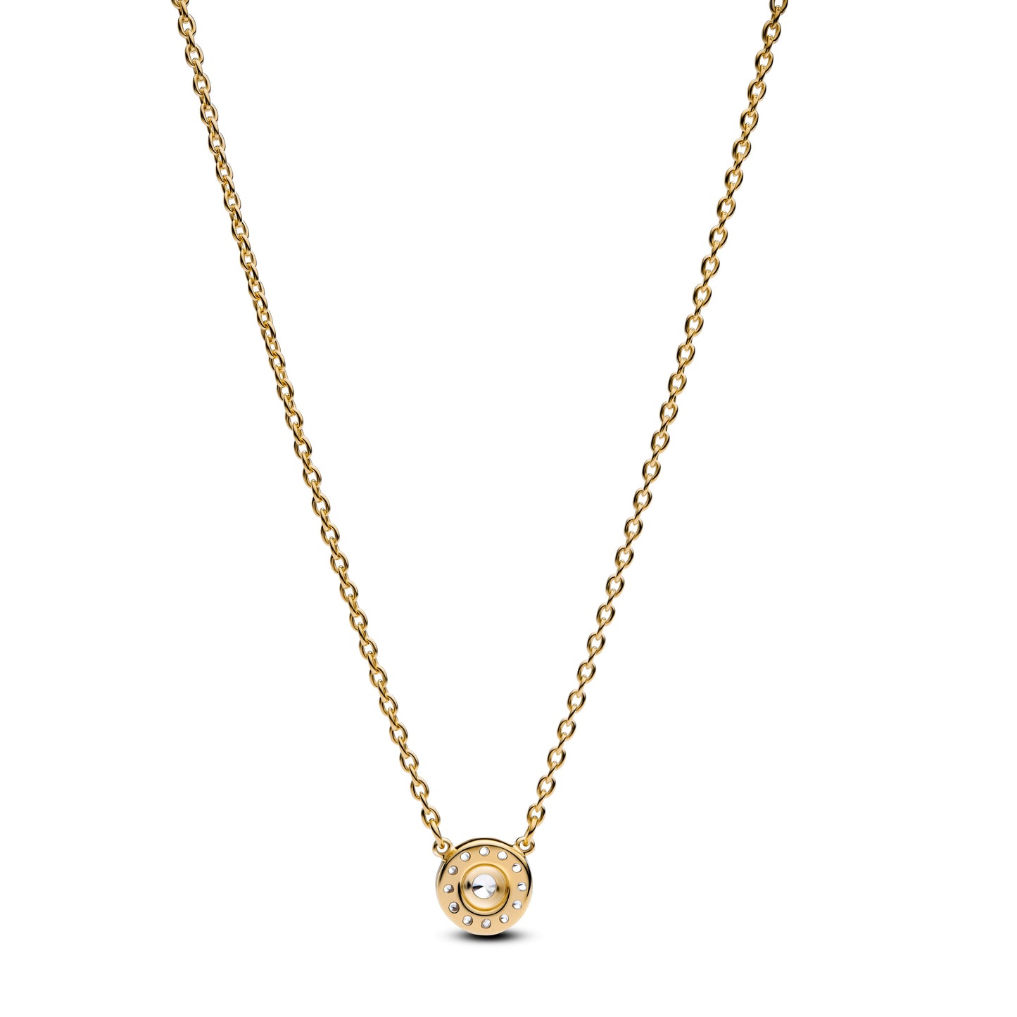 Round Pavé Halo Pendant Necklace Premium Fashion Jewelry Gift Collection