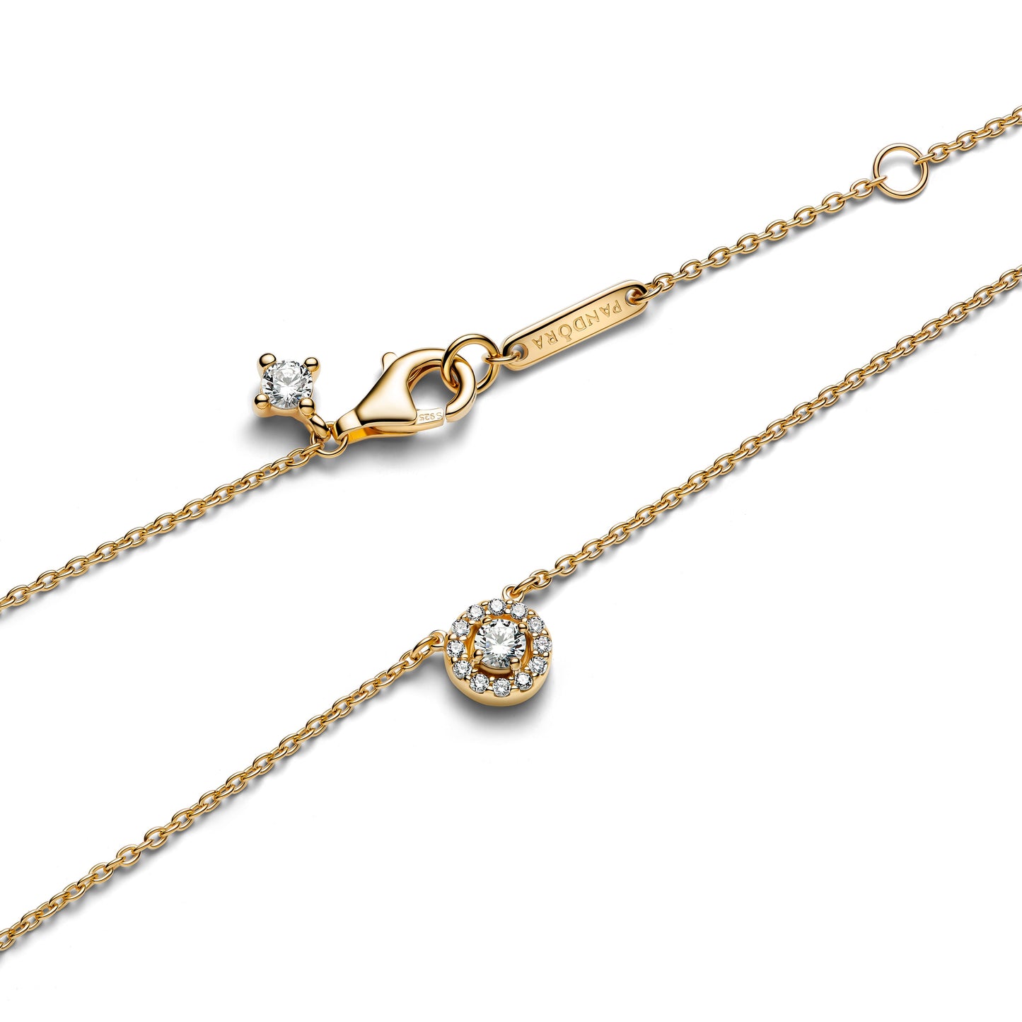 Round Pavé Halo Pendant Necklace Premium Fashion Jewelry Gift Collection