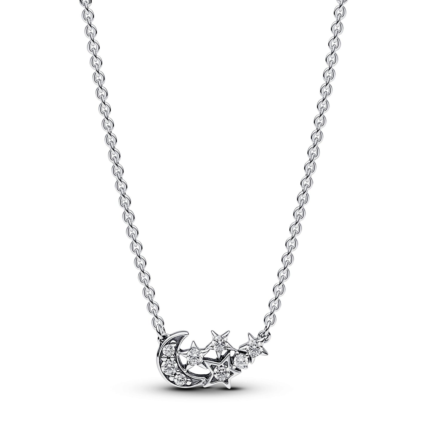 Sparkling Moon & Star Collier Necklace Premium Fashion Jewelry Gift Collection