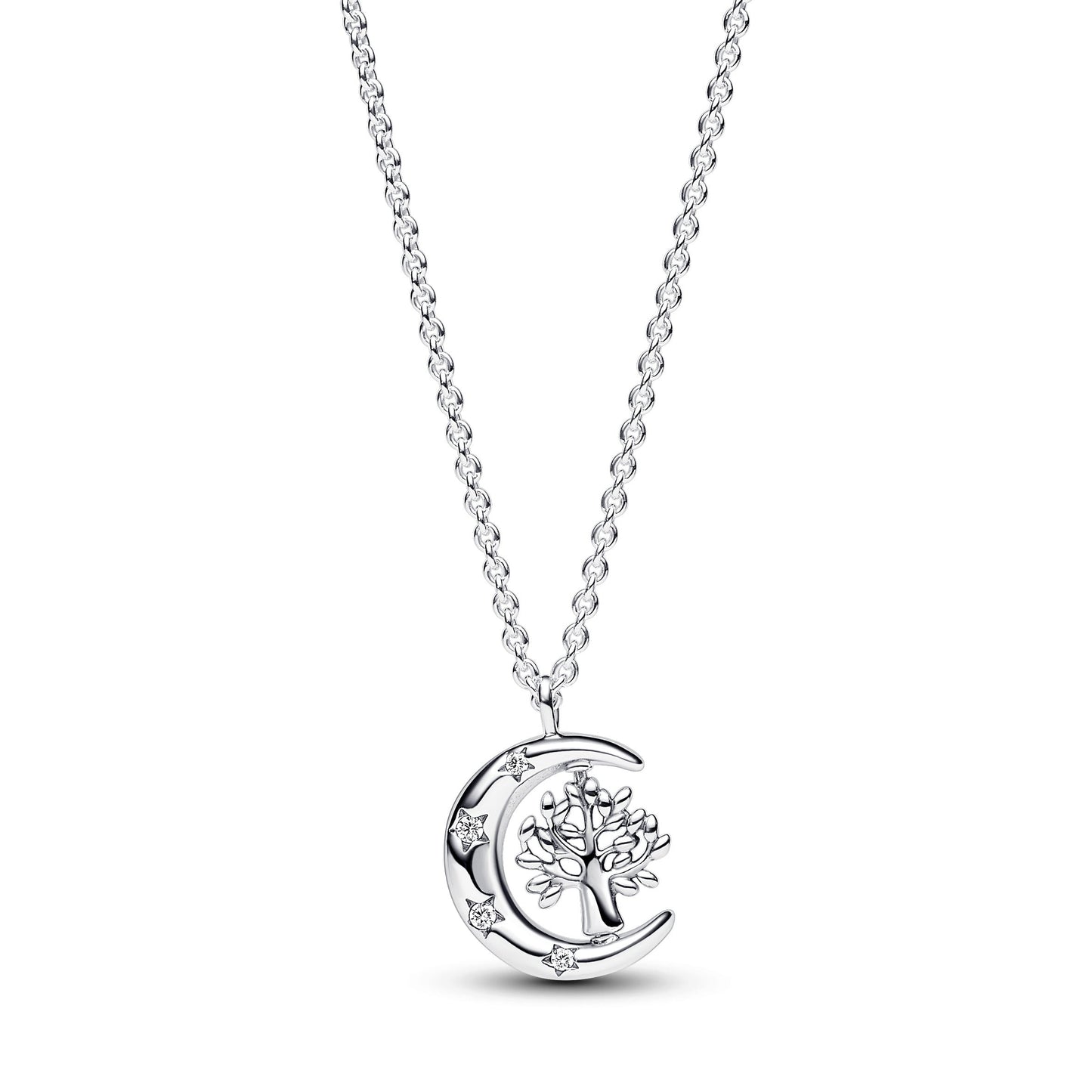 Moon & Spinning Tree of Life Pendant Necklace Premium Fashion Jewelry Gift Collection