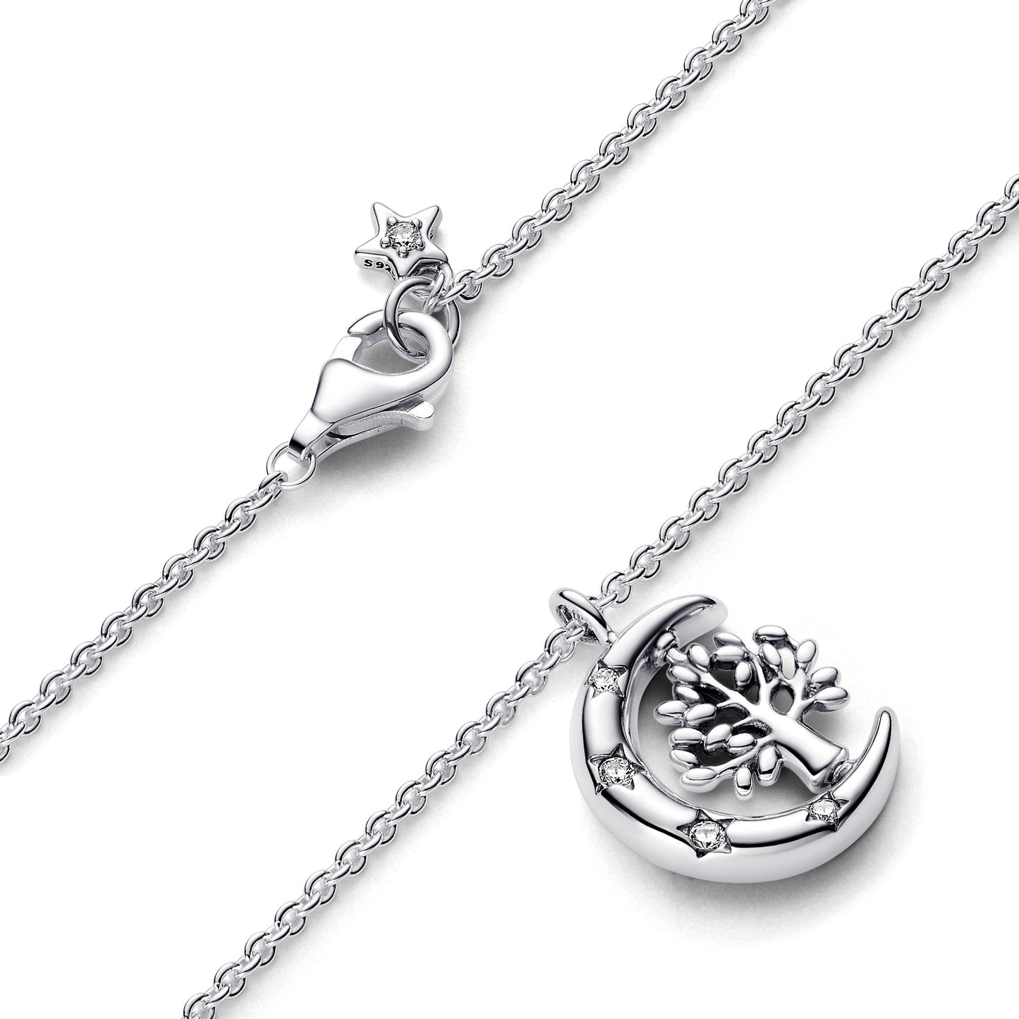 Moon & Spinning Tree of Life Pendant Necklace Premium Fashion Jewelry Gift Collection