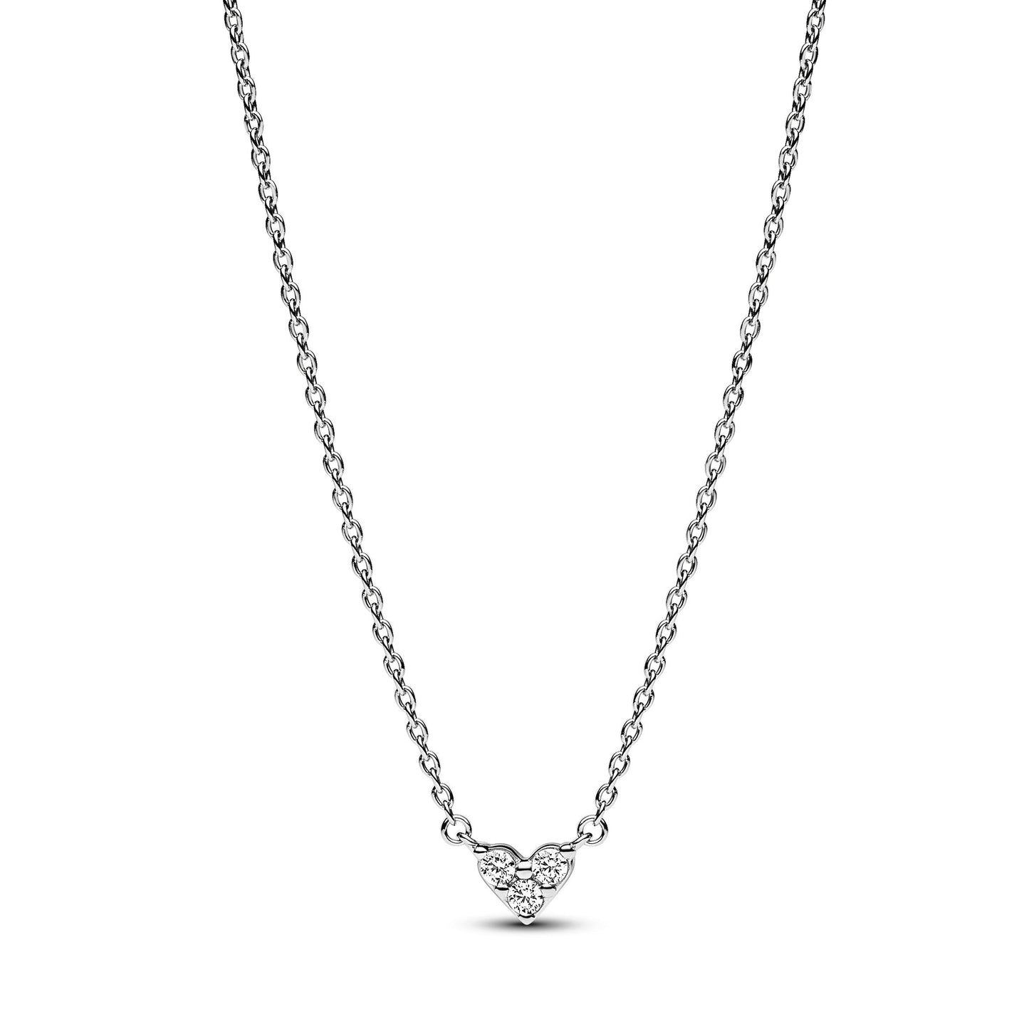 Triple Stone Heart Collier Necklace Premium Fashion Jewelry Gift Collection
