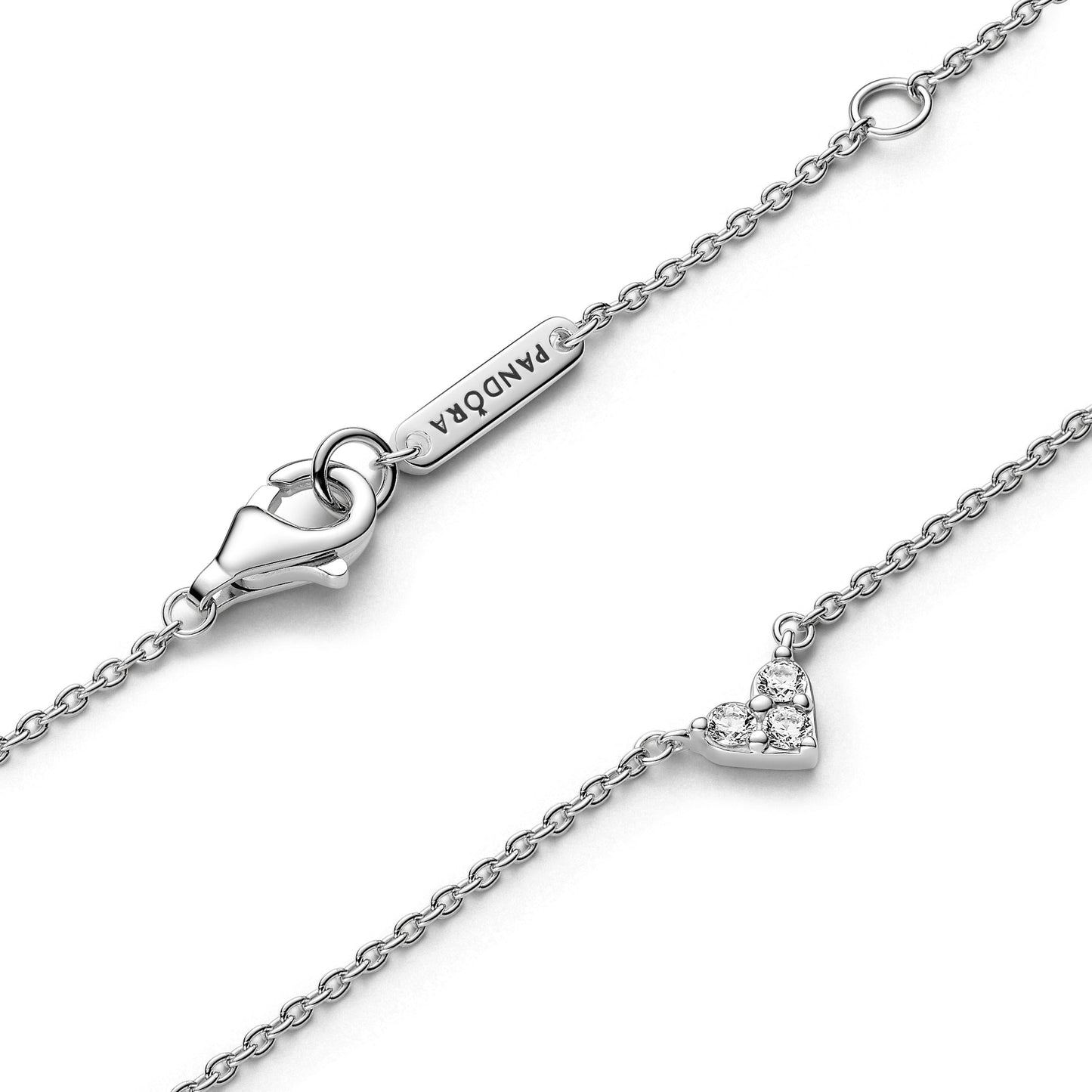 Triple Stone Heart Collier Necklace Premium Fashion Jewelry Gift Collection