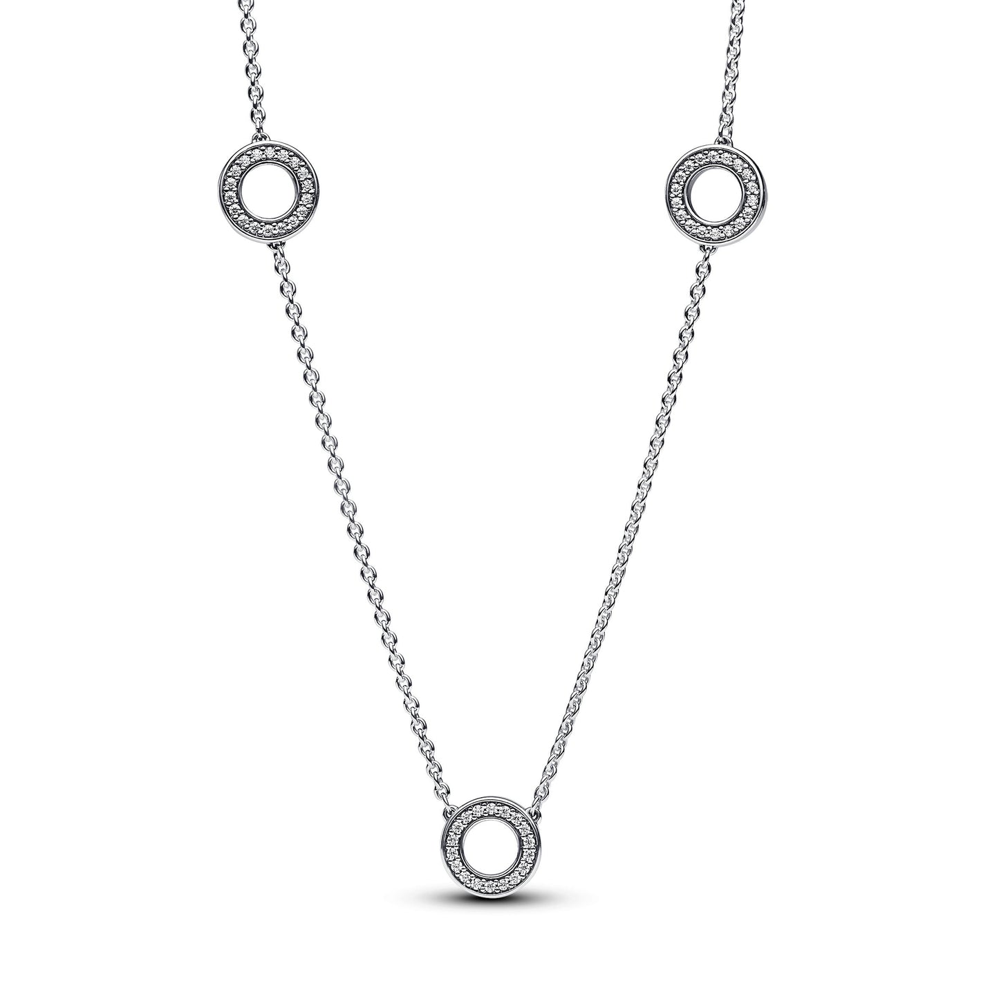 Pavé Circles Chain Necklace Premium Fashion Jewelry Gift Collection