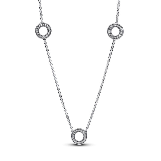 Pavé Circles Chain Necklace Premium Fashion Jewelry Gift Collection