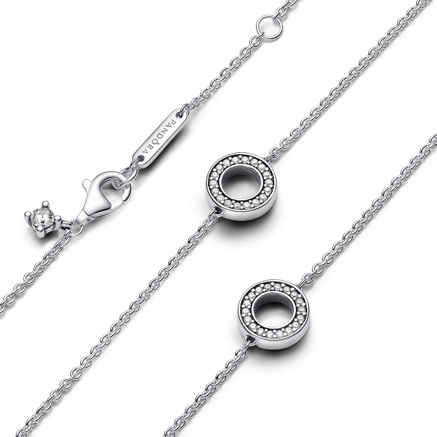 Pavé Circles Chain Necklace Premium Fashion Jewelry Gift Collection