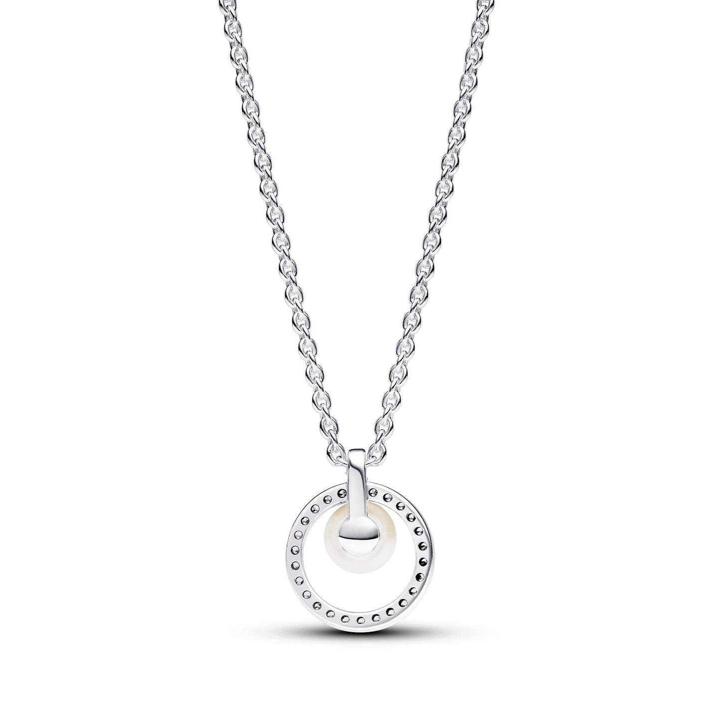 Treated Freshwater Cultured Pearl & Pavé Collier Necklace Premium Fashion Jewelry Gift Collection