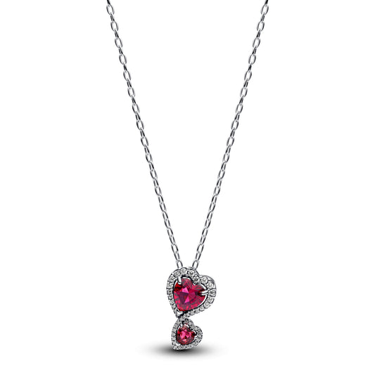 Red Halo Hearts Pendant Necklace Premium Fashion Jewelry Gift Collection