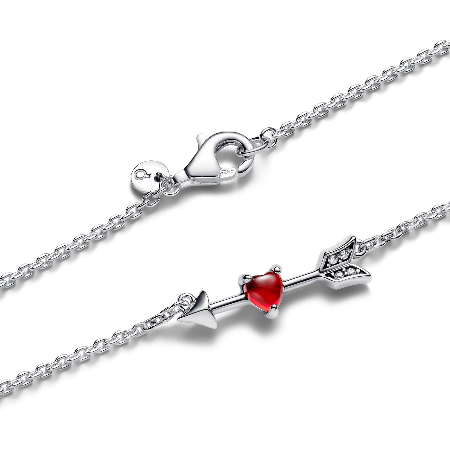 Arrow & Murano Glass Heart Necklace Premium Fashion Jewelry Gift Collection