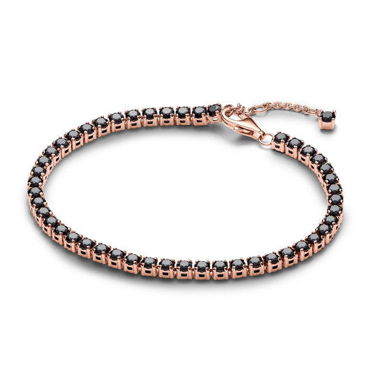 Black Sparkling Tennis Bracelet Premium Fashion Jewelry Gift Collection