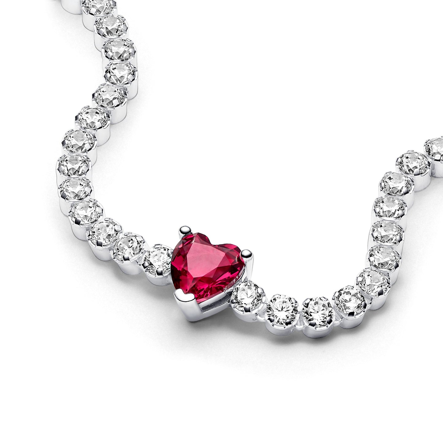 Red Sparkling Heart Tennis Bracelet Premium Fashion Jewelry Gift Collection