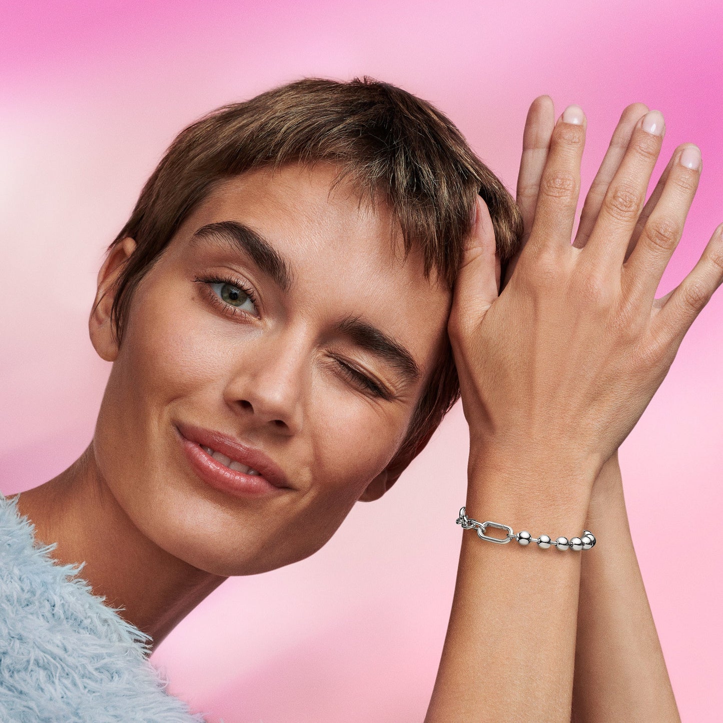 Pandora ME Metal Bead & Link Chain Bracelet Premium Fashion Jewelry Gift Collection
