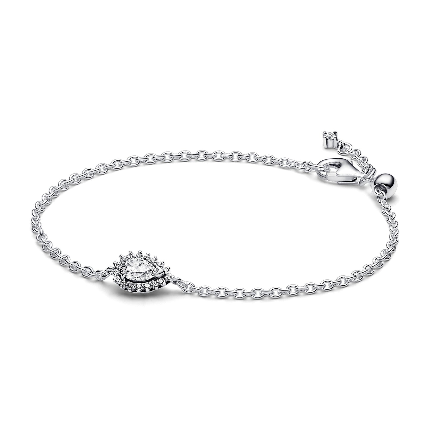 Sparkling Pear Halo Chain Bracelet Premium Fashion Jewelry Gift Collection