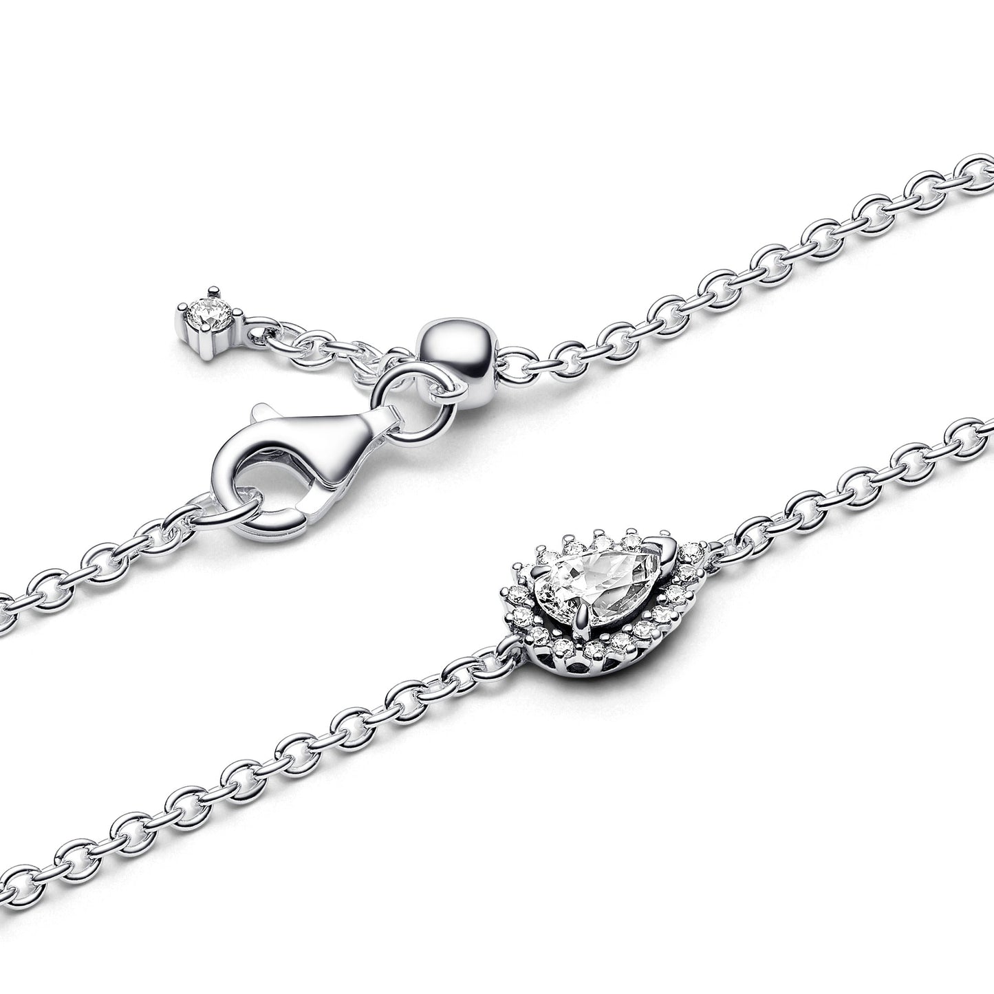 Sparkling Pear Halo Chain Bracelet Premium Fashion Jewelry Gift Collection