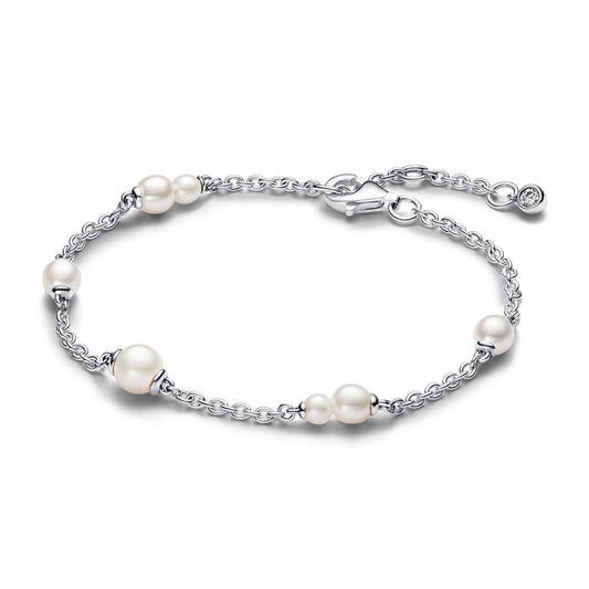 Treated Freshwater Cultured Pearl Station Chain Bracelet Premium Fashion Jewelry Gift Collection