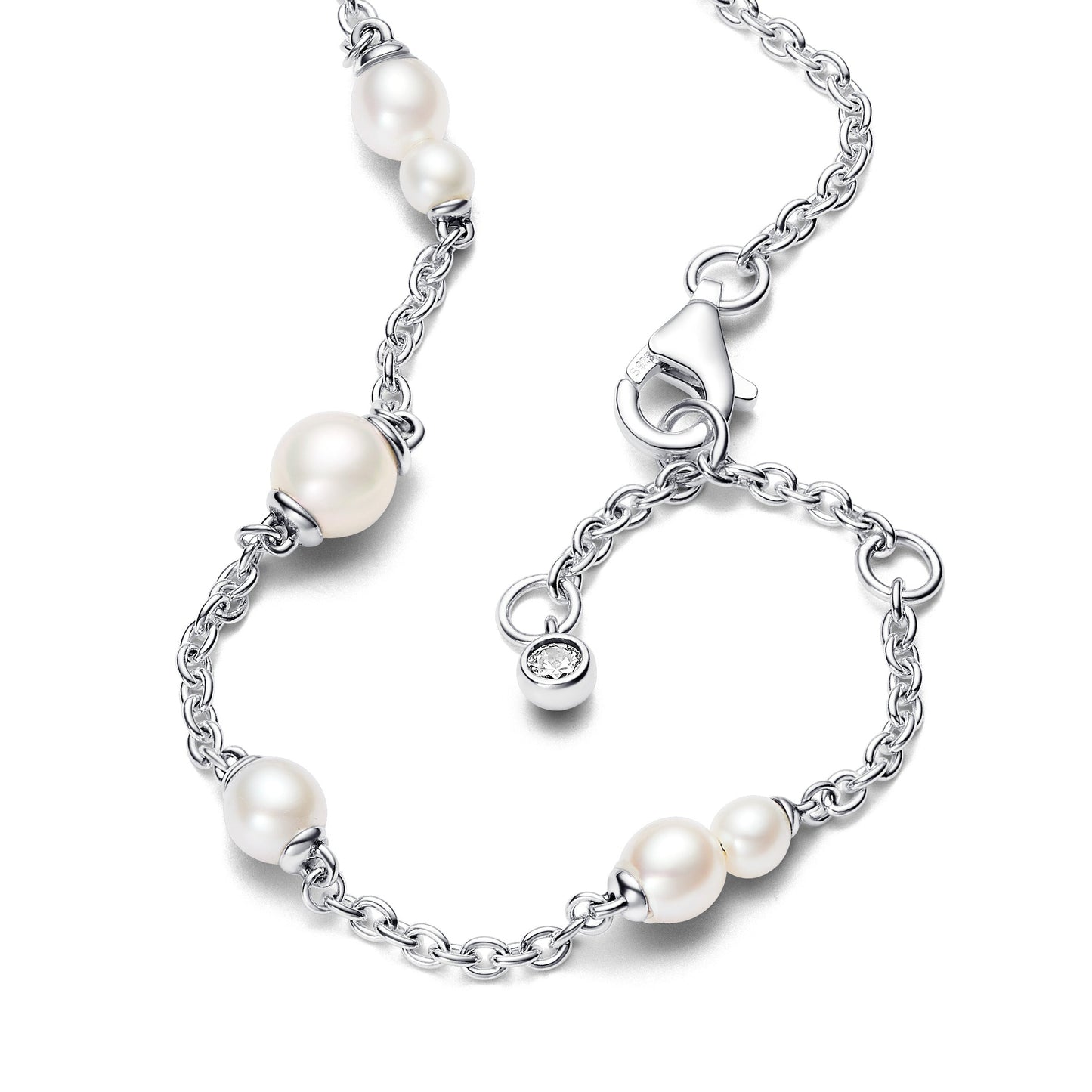 Treated Freshwater Cultured Pearl Station Chain Bracelet Premium Fashion Jewelry Gift Collection