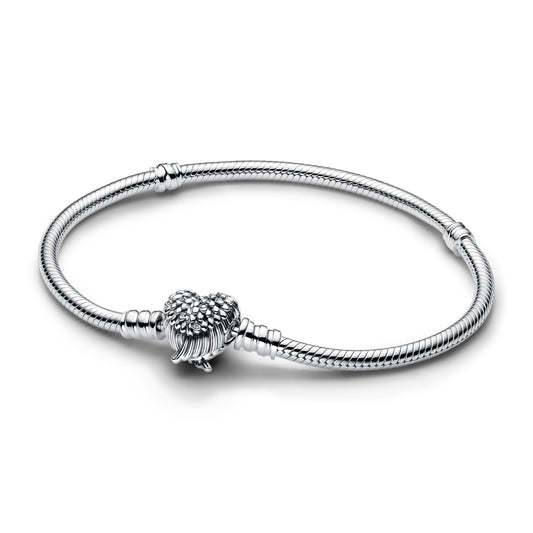Heart Wings Clasp Snake Chain Bracelet Premium Fashion Jewelry Gift Collection
