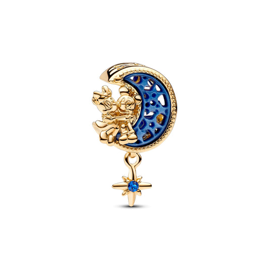 Disney Mickey Mouse & Minnie Mouse Crescent Moon Charm Premium Fashion Jewelry Gift Collection