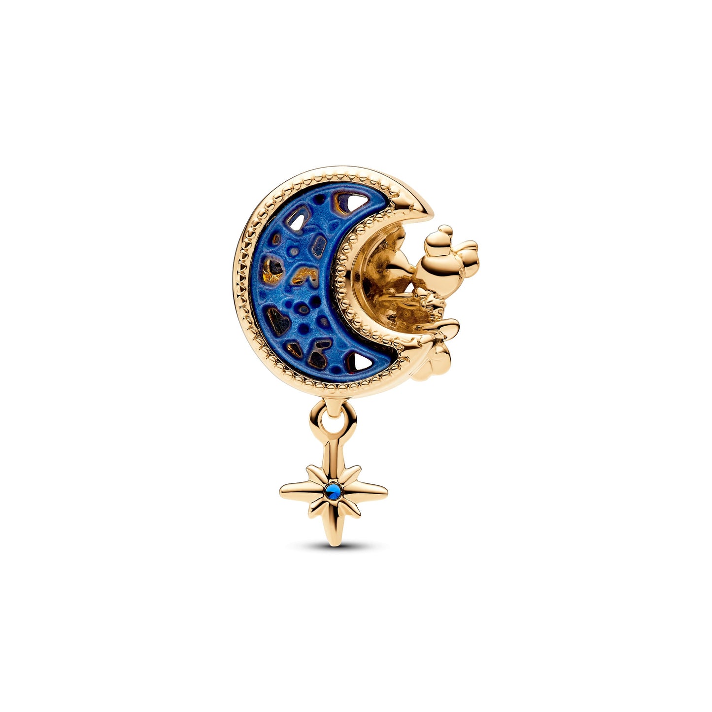 Disney Mickey Mouse & Minnie Mouse Crescent Moon Charm Premium Fashion Jewelry Gift Collection