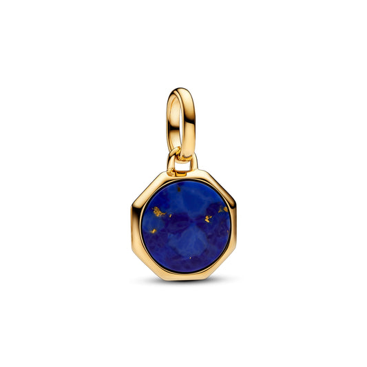 Blue Engravable Mini Medallion Charm Premium Fashion Jewelry Gift Collection