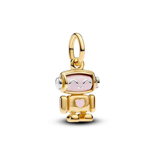 Spinnable Face Robot Dangle Charm Premium Fashion Jewelry Gift Collection