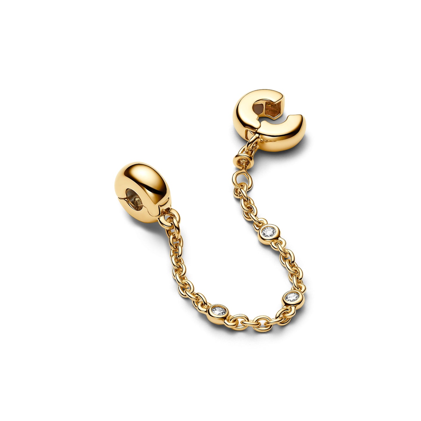Triple Clear Stone Safety Chain Premium Fashion Jewelry Gift Collection