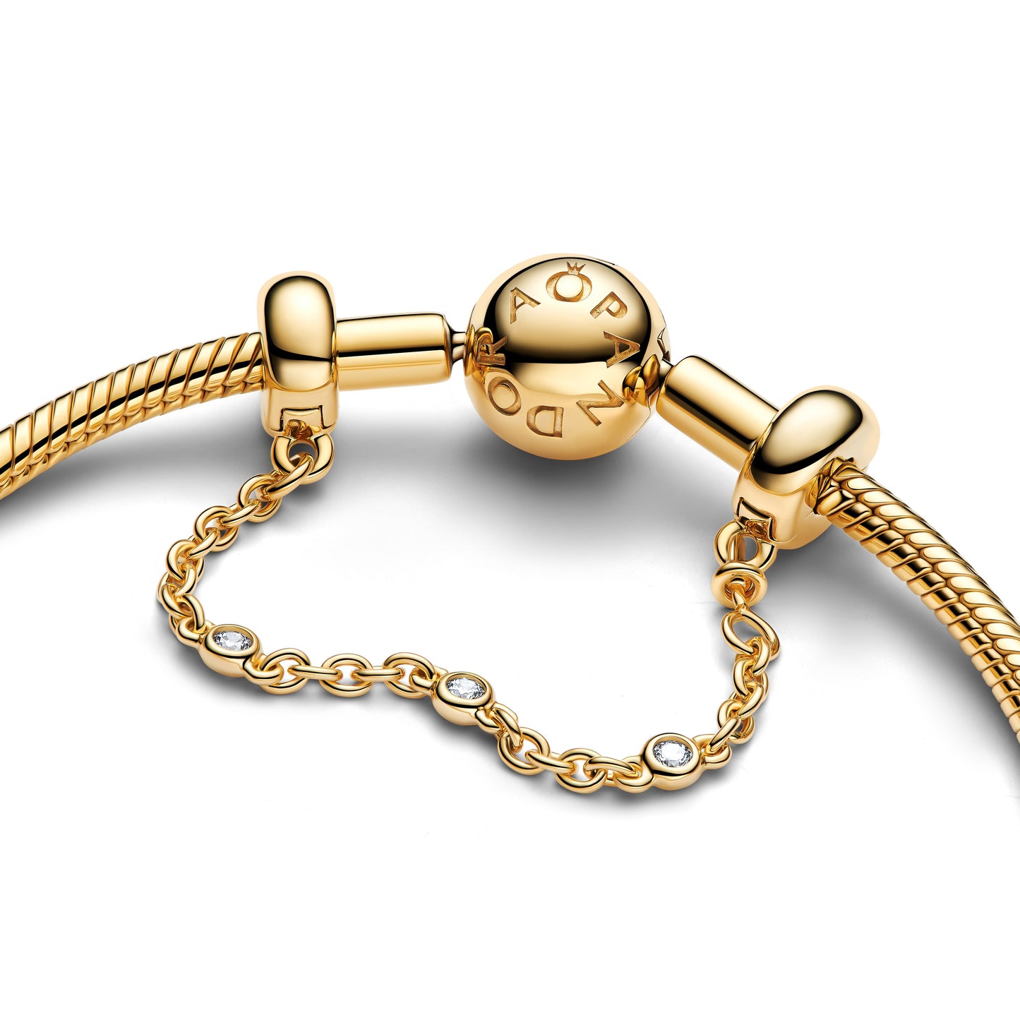 Triple Clear Stone Safety Chain Premium Fashion Jewelry Gift Collection