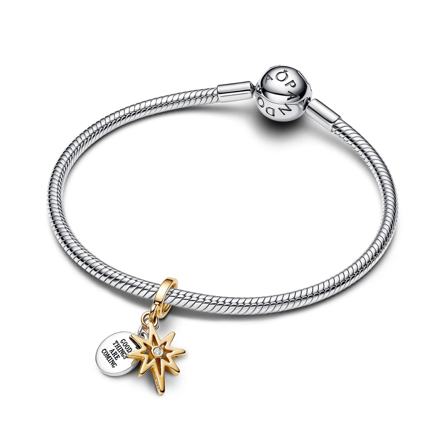 Engravable North Star Lab-grown Diamond Dangle Charm Premium Fashion Jewelry Gift Collection