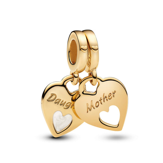 Double Heart Split Dangle Charm Premium Fashion Jewelry Gift Collection
