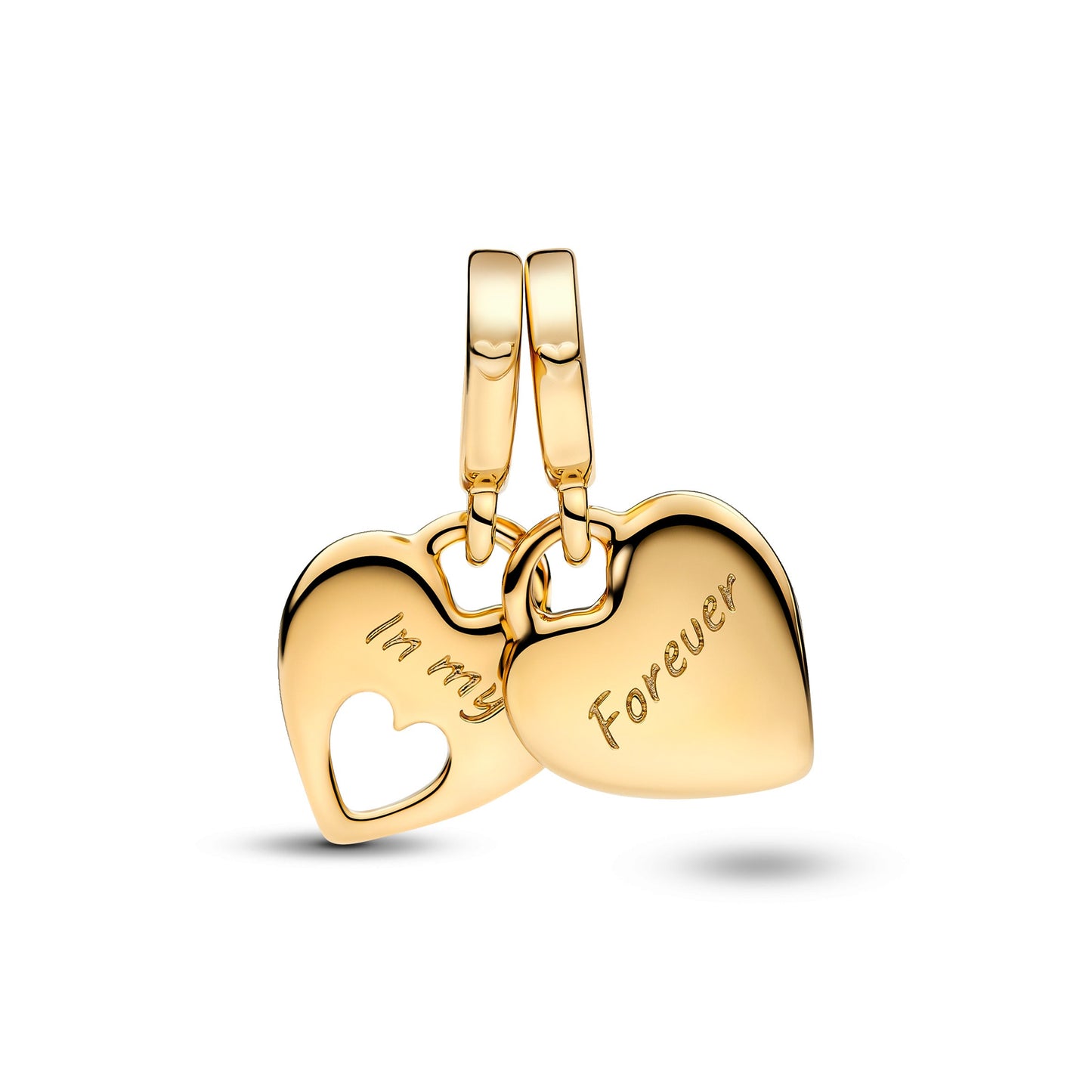 Double Heart Split Dangle Charm Premium Fashion Jewelry Gift Collection
