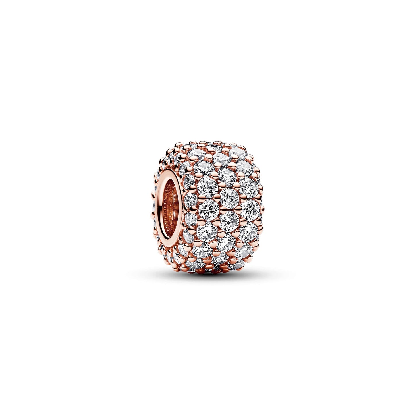 Sparkling Pavé Triple-row Charm in 14k Rose Gold-Plated Premium Fashion Jewelry Gift Collection