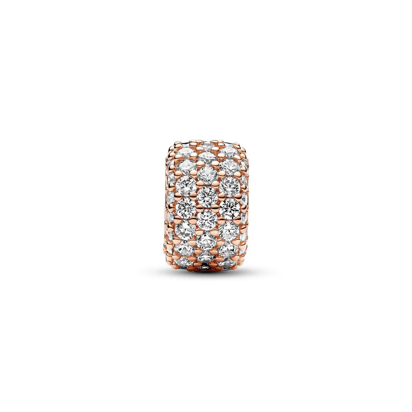 Sparkling Pavé Triple-row Charm in 14k Rose Gold-Plated Premium Fashion Jewelry Gift Collection