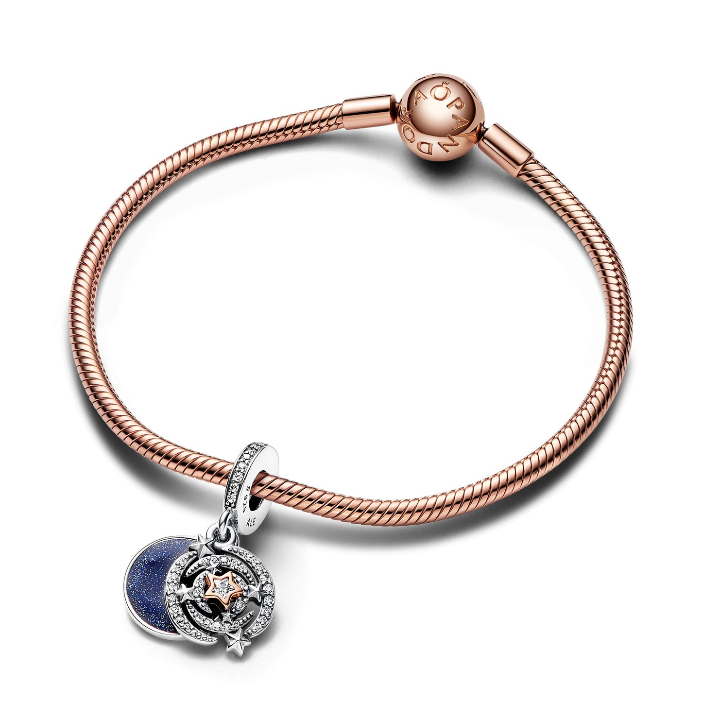 Two-tone Shooting Star Double Dangle Charm Premium Fashion Jewelry Gift Collection