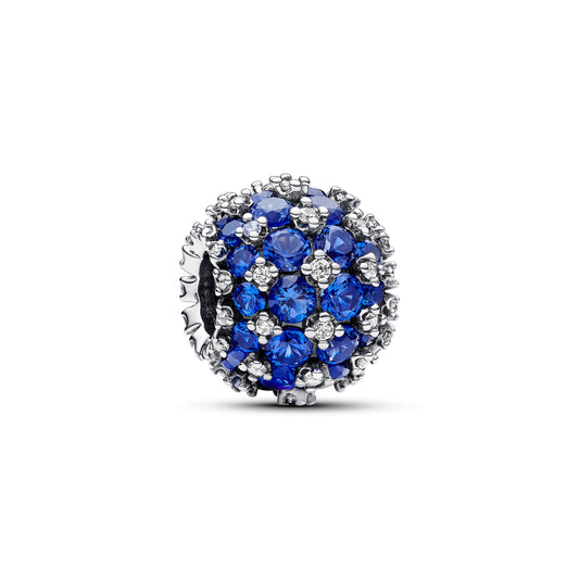Sparkling Pavé Round Blue Charm Premium Fashion Jewelry Gift Collection