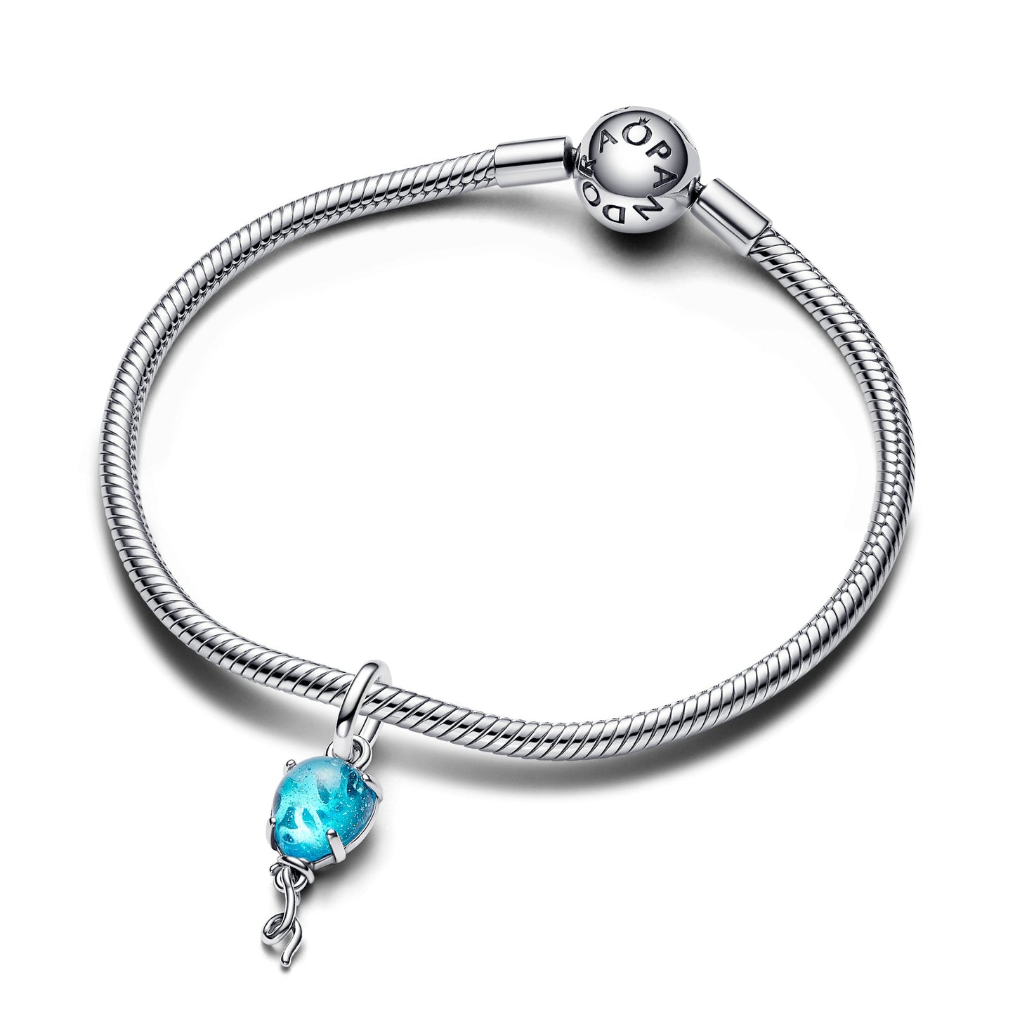 Blue Murano Glass Balloon Dangle Charm Premium Fashion Jewelry Gift Collection