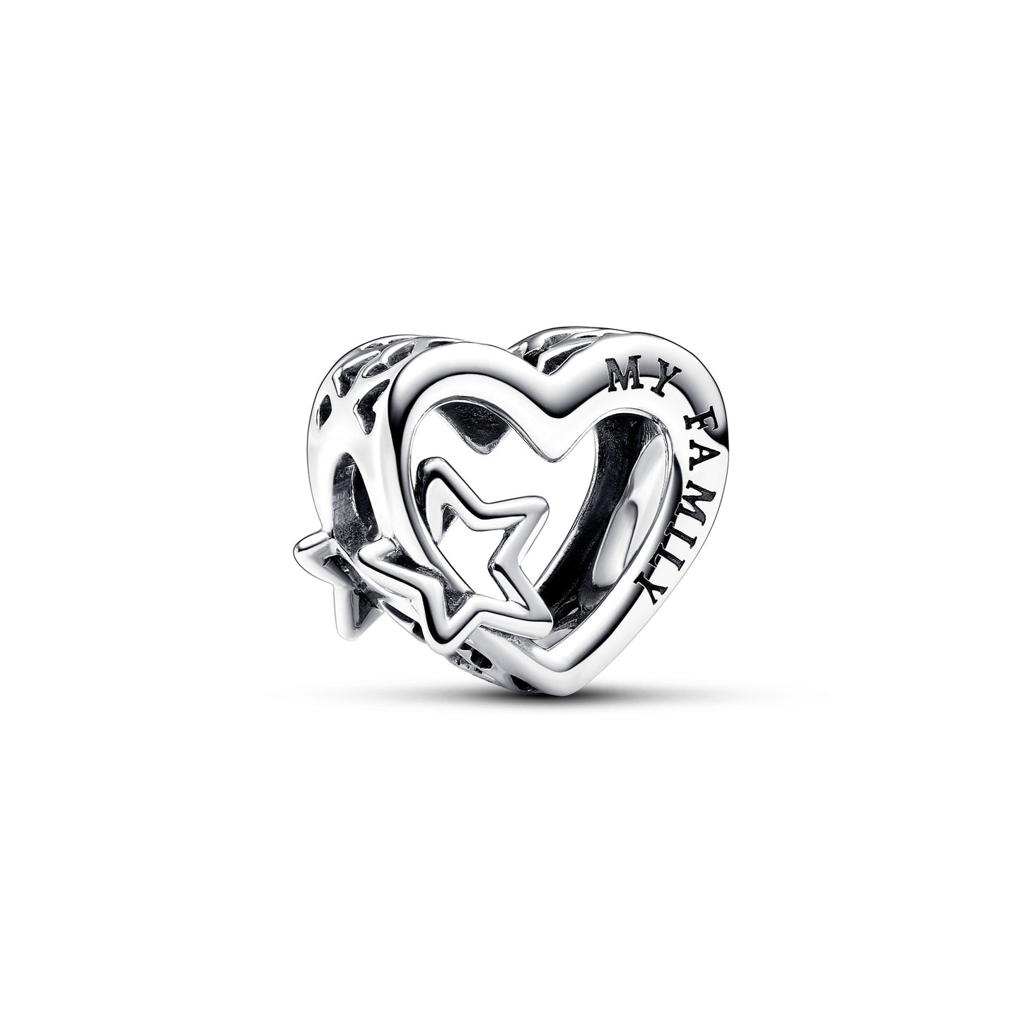 Openwork Family Heart & Star Charm Premium Fashion Jewelry Gift Collection