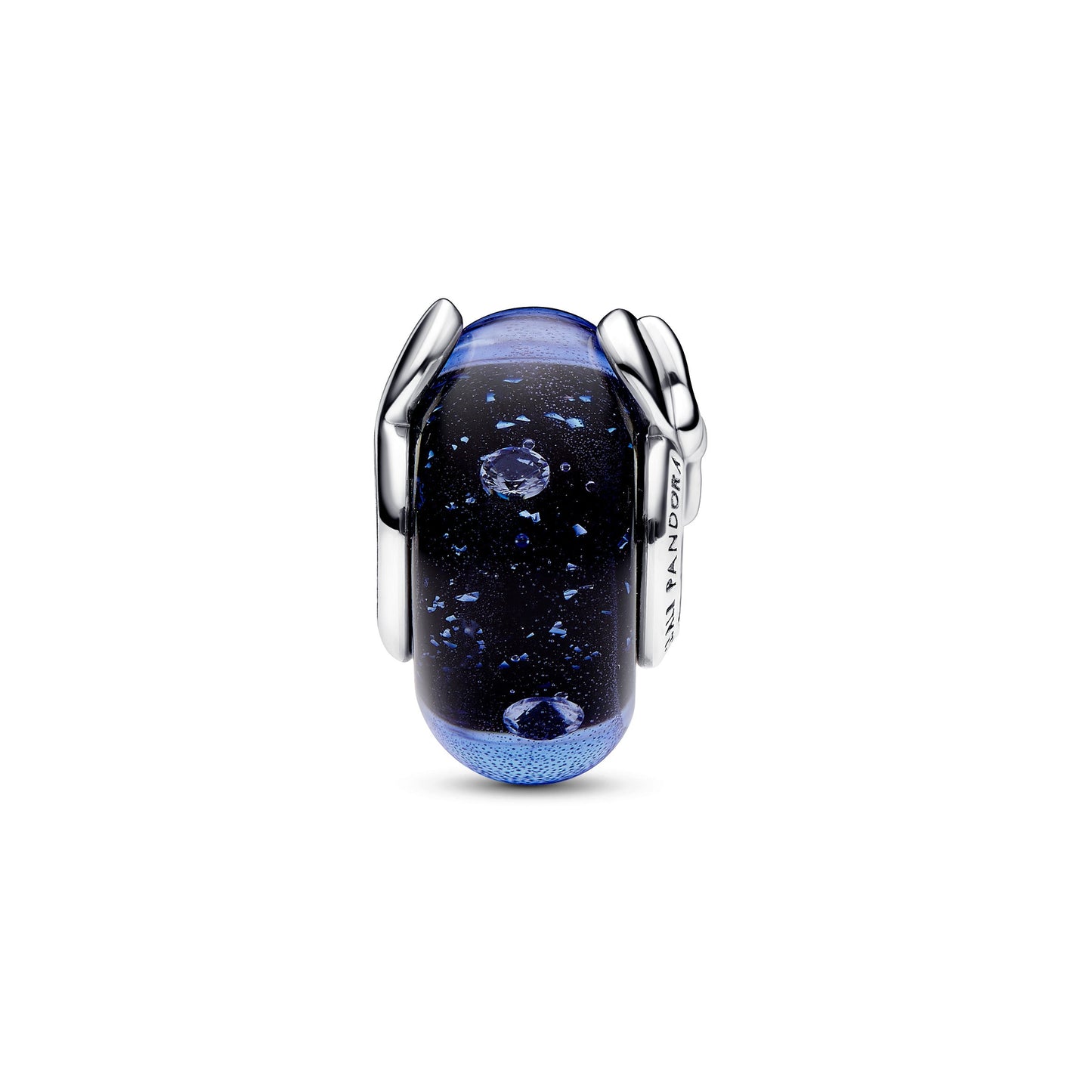 Disney Mickey Mouse & Minnie Mouse Blue Murano Glass Charm Premium Fashion Jewelry Gift Collection