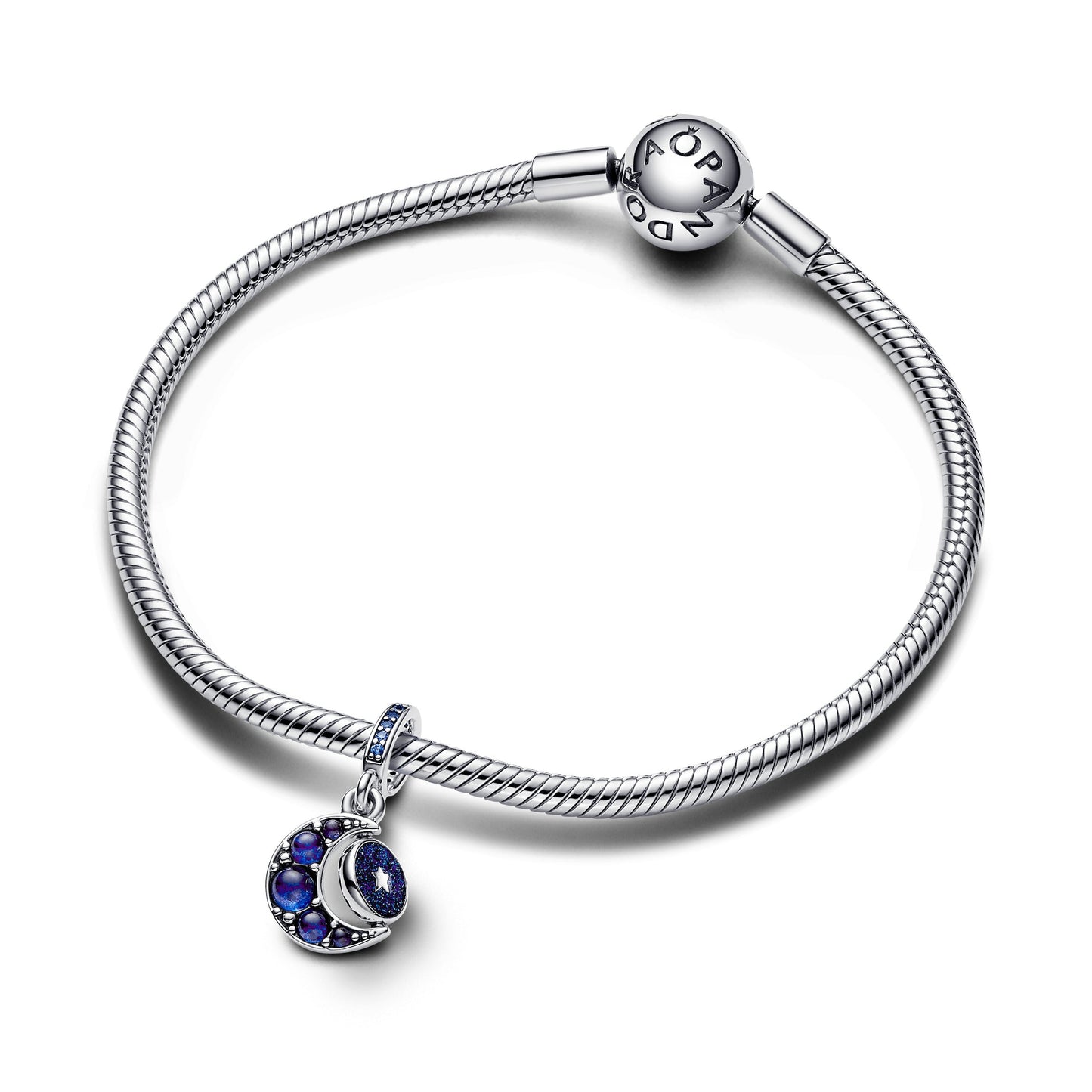 Sparkling Moon Spinning Dangle Charm Premium Fashion Jewelry Gift Collection
