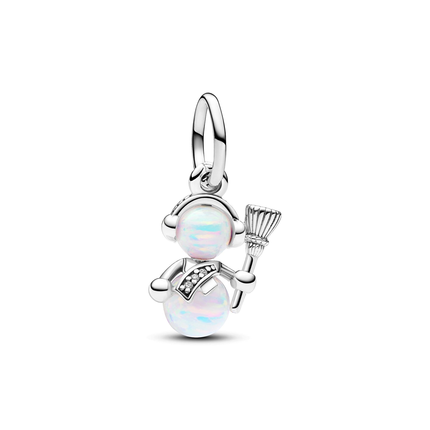 Opalescent Snowman Dangle Charm Premium Fashion Jewelry Gift Collection