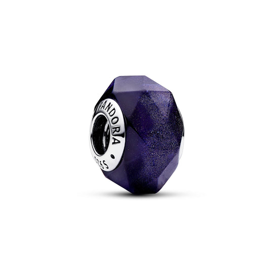 Faceted Blue Murano Glass Charm Premium Fashion Jewelry Gift Collection