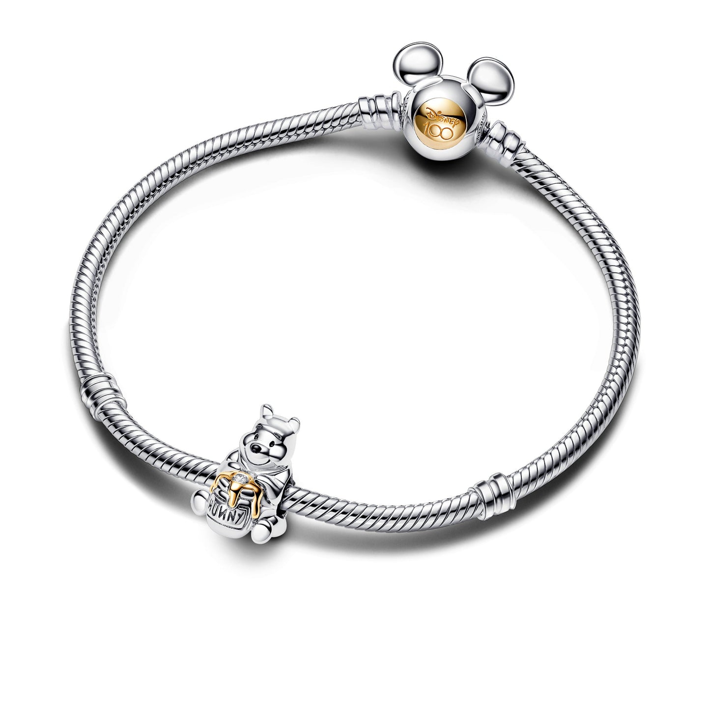 Disney 100th Anniversary Winnie the Pooh Lab-created Diamond Dangle Charm Premium Fashion Jewelry Gift Collection