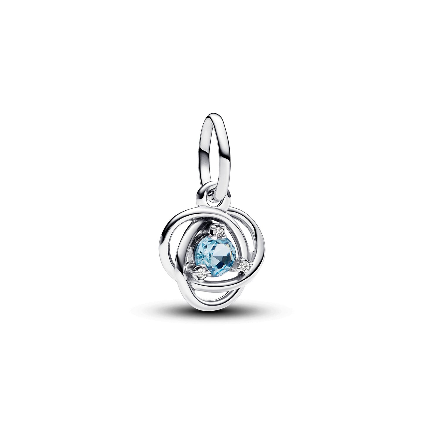 March Sea Aqua Blue Eternity Circle Dangle Charm Premium Fashion Jewelry Gift Collection