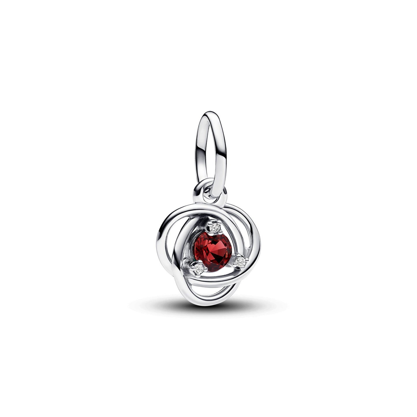 July True Red Eternity Circle Dangle Charm Premium Fashion Jewelry Gift Collection