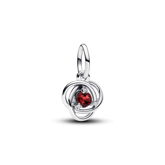July True Red Eternity Circle Dangle Charm Premium Fashion Jewelry Gift Collection