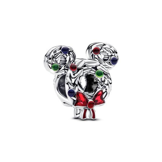 Disney Mickey Mouse Christmas Wreath Charm Premium Fashion Jewelry Gift Collection
