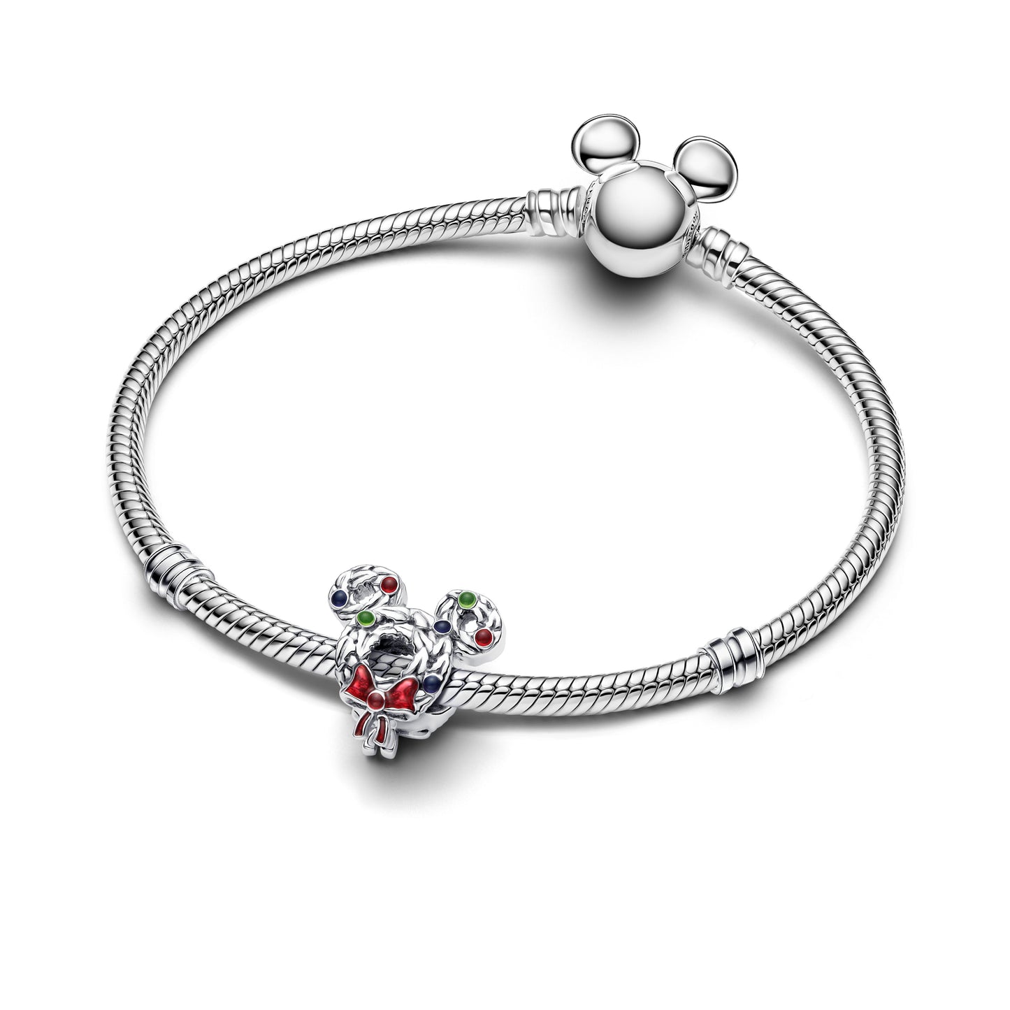 Disney Mickey Mouse Christmas Wreath Charm Premium Fashion Jewelry Gift Collection