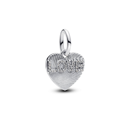 Engravable Love Heart Dangle Charm Premium Fashion Jewelry Gift Collection